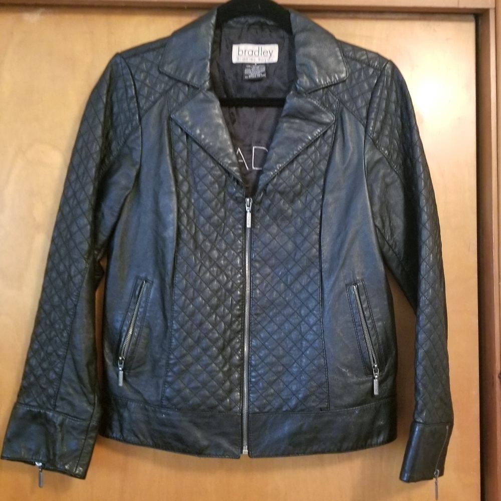 Small black leather jacket